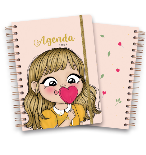 Agenda personalizada para Pizpiretia. Grado grafico, fabricante de agendas personalizadas.