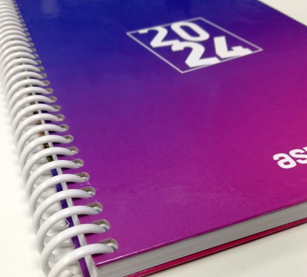 Agenda personalizada para Asisa con encuadernación en espiral de plástico